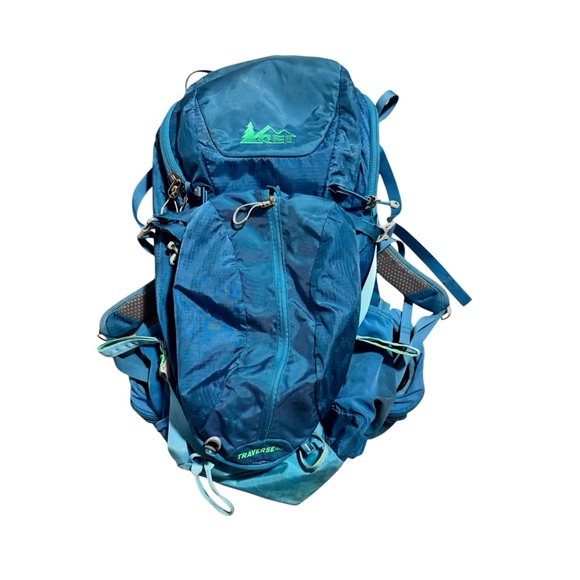 Rei Co-op Traverse 48 Women's Hiking Trekking Backpack 48L Blue Green Size Small - Picture 2 of 12